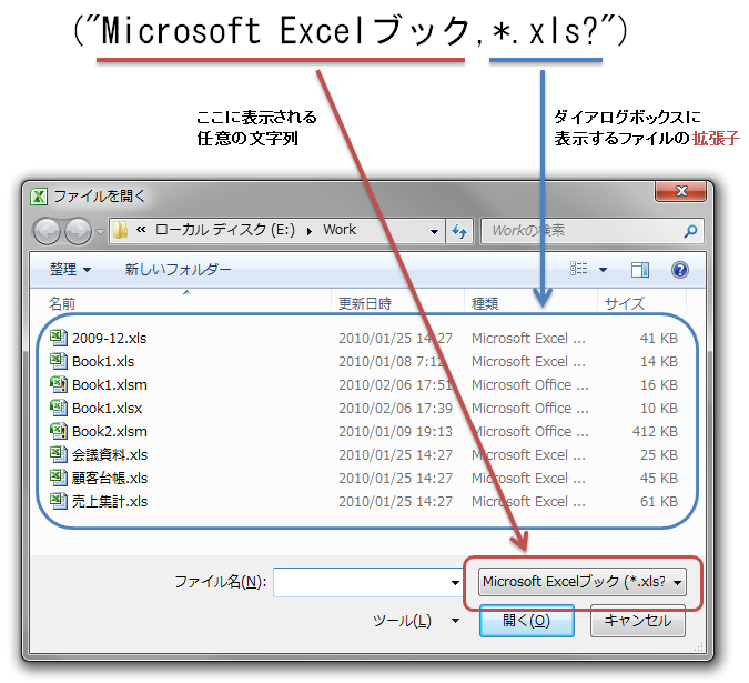 Office Tanaka ファイルの操作 名前を指定してブックを開く